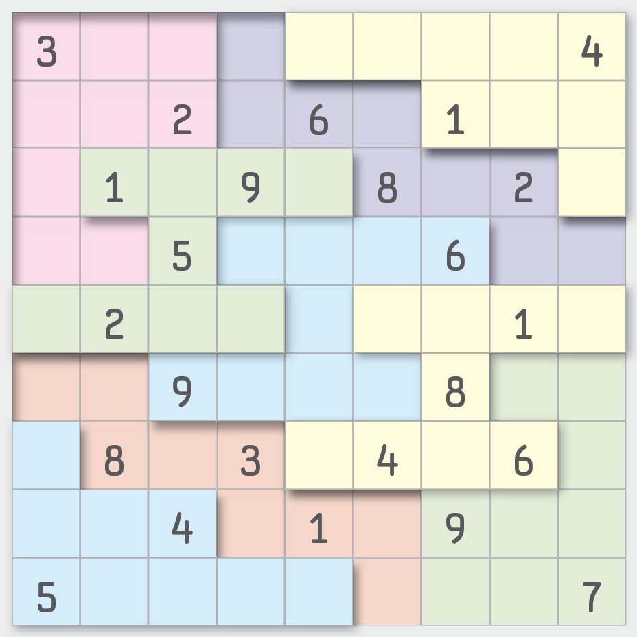 Sudoku teilweise gefüllt